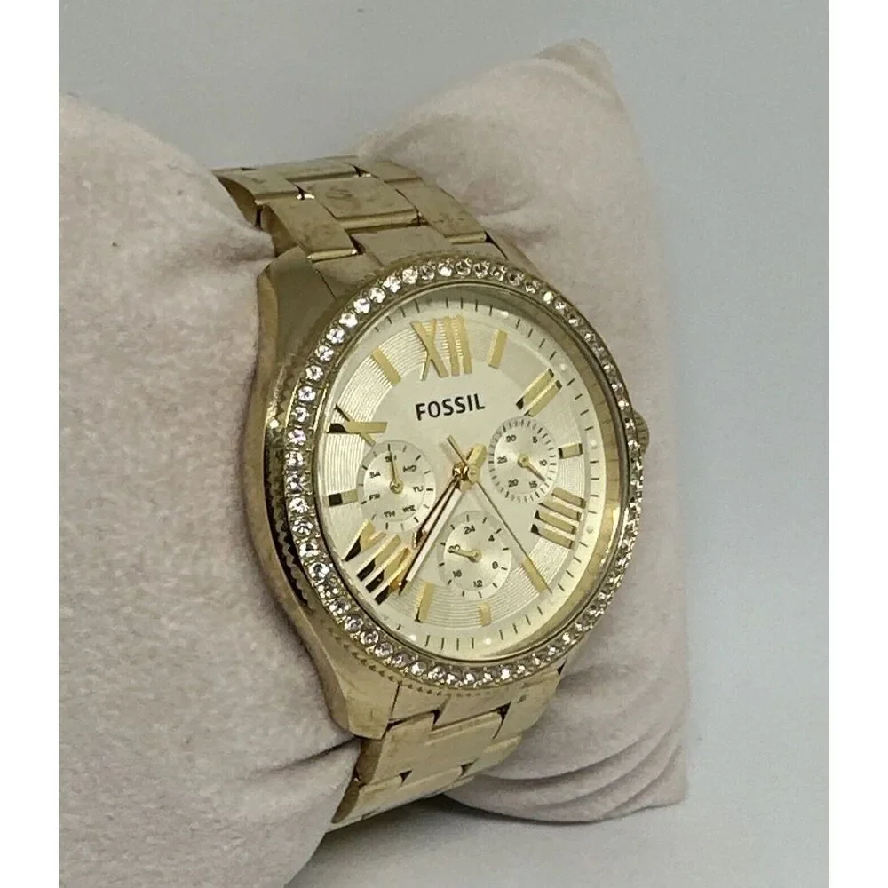Fossil Cecile AM4482 Womens Gold Stainless Steel Analog Dial Quartz Watch HME419